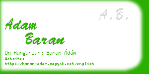adam baran business card
