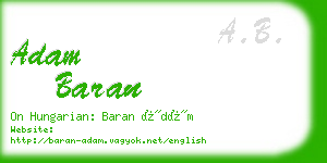 adam baran business card